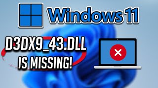 How to Fix d3dx9_43.Dll Missing Error In Windows 11 [Tutorial]