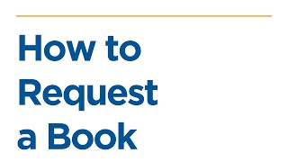 How to Request a Book