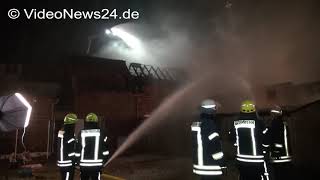 19.01.2017 - VN24 - Großbrand in Bönen vernichtet Eisenwaren-Handel - 160 Wehrkräfte im Einsatz