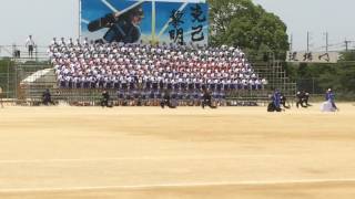 八女高校 大運動会青ブロック応援合戦2017.6.3