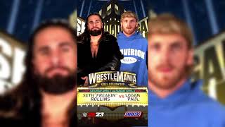 WWE Wrestlemania 39 Seth Rollins vs Logan Paul Official Moving Match Card