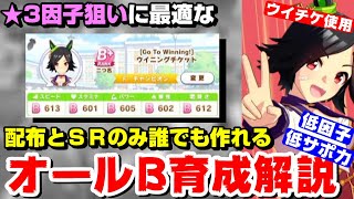 【ウマ娘】星３因子狙いに最適！配布マチタン＋ＳＲのみでオールＢ育成解説【ウイニングチケット】