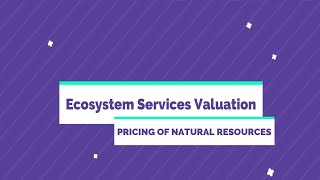 Ecosystem Services Valuation: Pricing of Natural Resources