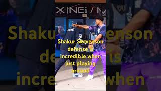 Shakur Stevenson shows Wallo his defense.