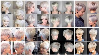 CREATIVE \u0026 super Stunning In 2k22 Short Haircuts women (Grey Silver White)) Dye Color