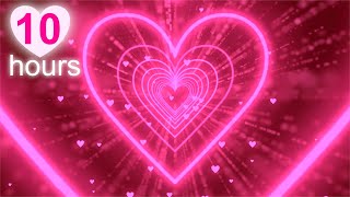 Are you falling in love?😘Neon Lights Love Heart Tunnel Background💕Pink Heart Bac