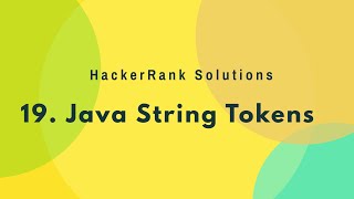 19. Strings - Java String Tokens | (Hindi)