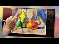 【土人教画】151 教丙烯画静物 水果（慢速）terrain art class acrylic fruit