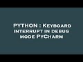 PYTHON : Keyboard interrupt in debug mode PyCharm