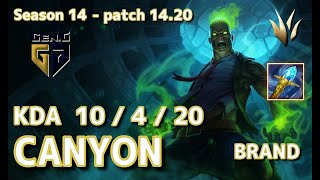 【EUWサーバー/M1】Gen.G Canyon ブランド(Brand) VS ヴィエゴ(Viego) JG - Patch14.20 EUW Ranked【LoL】