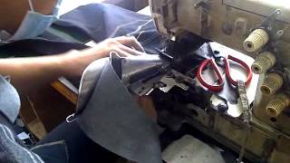 Denim-Waistband attachment using drop-down folder