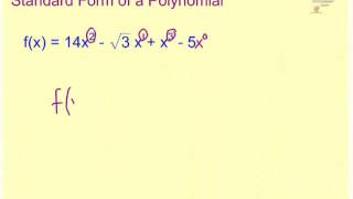 Ch 5 Standard Form of a Polynomial