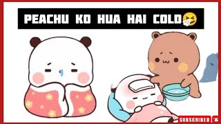 Peachu Ko hua Hai Cold 🤧Goma and Peach story||cute Gomapeach peach and Goma story||#gomapeach