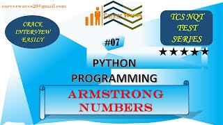 ARMSTRONG NUMBER USING PYTHON | PYTHON PROGRAMMING | FREQUENTLY ASKED INTERVIEW QUESTION