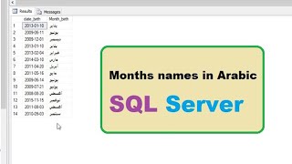 SQL Server query How to Get Months names in Arabic