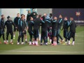 fc barcelona training with kids