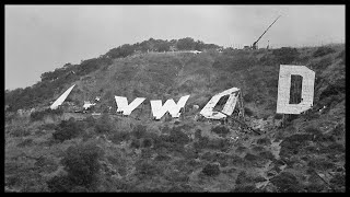 The iconic Hollywood sign in old photographs
