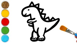 @draw a picture of a dinosaur T-rex | нарисуй динозавра | 아이들을 위한 공룡 T-rex의 그림을 그립니다