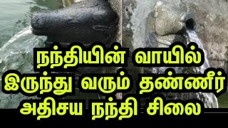 நந்தியின் வாயில் இருந்து வரும் தண்ணீர் அதிசய நந்தி சிலை