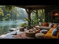 tranquill jazz in lakeside warm balcony ambience with smooth instrumetal jazz