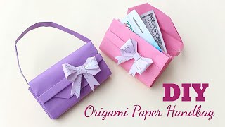How to make Paper handbag? Origami Paper Craft Ideas || Easy Origami Paper Purse