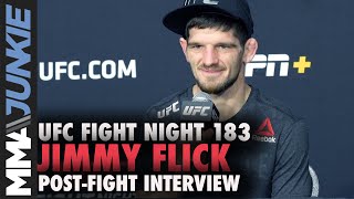 Jimmy Flick breaks down flying triangle choke finish | UFC Fight Night 183 post-fight interview