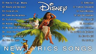 Top Disney Songs with Lyrics 🎶 Disney Collection ⚡ Disney Music 2023  🌊 How far I'll go - Moana