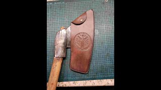 Jak vyrobit kožené pouzdro na sekeru / How to make a leather sheath for an axe.