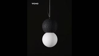 WOMO White \u0026 Black Glass Globe Pendant Light-WM2086 #homedecor #interiordesign #light #pendantlight