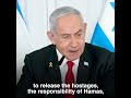 Prime Minister Benjamin Netanyahu thanks President-elect Trump for his strong words on the hostages.