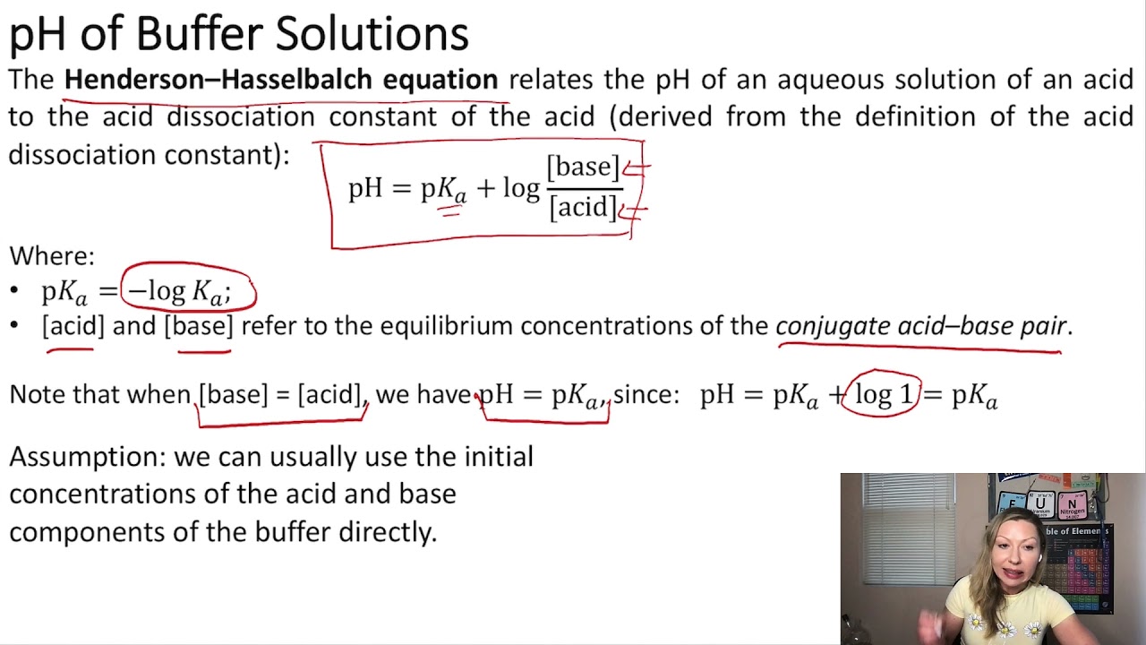 PH Of Buffer Solutions: The Henderson–Hasselbalch Equation. - YouTube