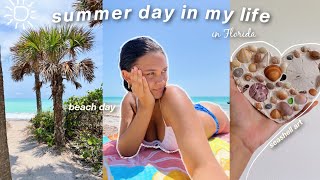 a Florida summer day in my life VLOG | beach, the gym, seashell art..