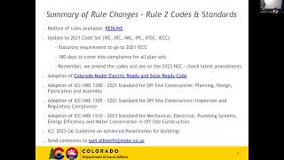 Building Codes and Standards Proposed Administrative Rule Changes
