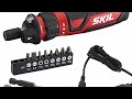 skil rechargeable 4v cordless screwdriver with circuit sensor technology includes 9pcs bit 1pc bit