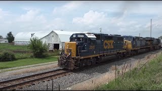 CSX GP38-2 leads a road train