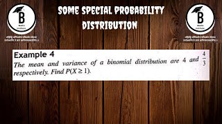 The mean and variance of a binomial distribution are 4 and 4/3 respectively. find P(X≥1).