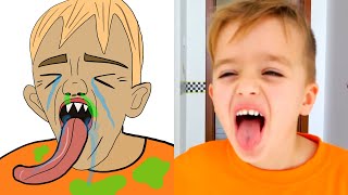 Vlad and Niki funny stories with Toys l Drawing Meme