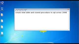 Create new stored procedure in sql server 2008