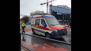 Estonia Tallinn ambulance arrived the parade