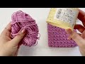 【残り糸活用】お花模様のミニ巾着の編み方【かぎ針編み】crochet drawstring pouch