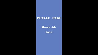 Let's Play! | Puzzle Page | March 4th 2024