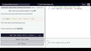 Lesson 40 | Basic JavaScript | Nest one Array within Another Array