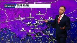 Isolated severe risk tomorrow-Sunday. Single digit wind chills by Monday morning possible.