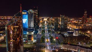 One Night in Astana Hyperlapse Mavic 2 Pro 4K