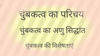 चुम्बक का परिचय, चुम्बक का अणु सिद्धांत, चुंबक की विशेषताए,