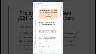 🧮 Projekt Euler 021 - Lösen mit Python – "Amicable Numbers" #Python #Euler #ProjectEuler