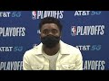 Donovan Mitchell reacts to his 57-point game in Jazz vs. Nuggets Game 1