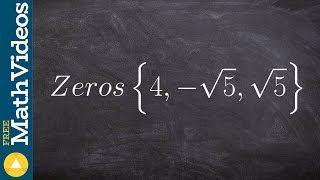 Write the equation of the polynomial given the zeros