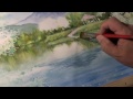 水彩画制作過程.21（桜と池を描く）ムッチーwatercolor process 21