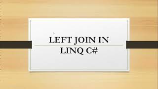 LEFT JOIN IN LINQ C#